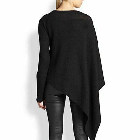 Helmut Lang Black Asymmetrical Poncho - Picture 2 of 11